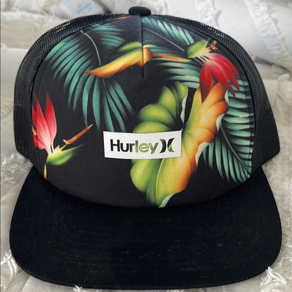 Hurley Black Tropical Print Hat